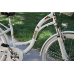 Dámsky retro bicykel 26" Lavida Mahbike 7-prevodový hliníkový  rám 17" Biela, biele kolesá